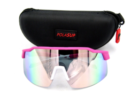 PolaSUP Sport Shield Cycling Sunglasses, Pink / Rainbow Mirrored #ATL95 - $34.60