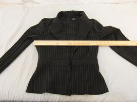Adult Women's Sluzio Brown Tan Striped Polyester Spandex Rayon Blouse To... - $15.52