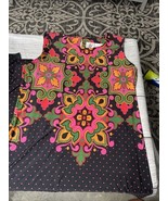 Nikki Poulos Disney Tunic Set L Hatter Mod Retro Preppy Bright Bold Geom... - $25.00
