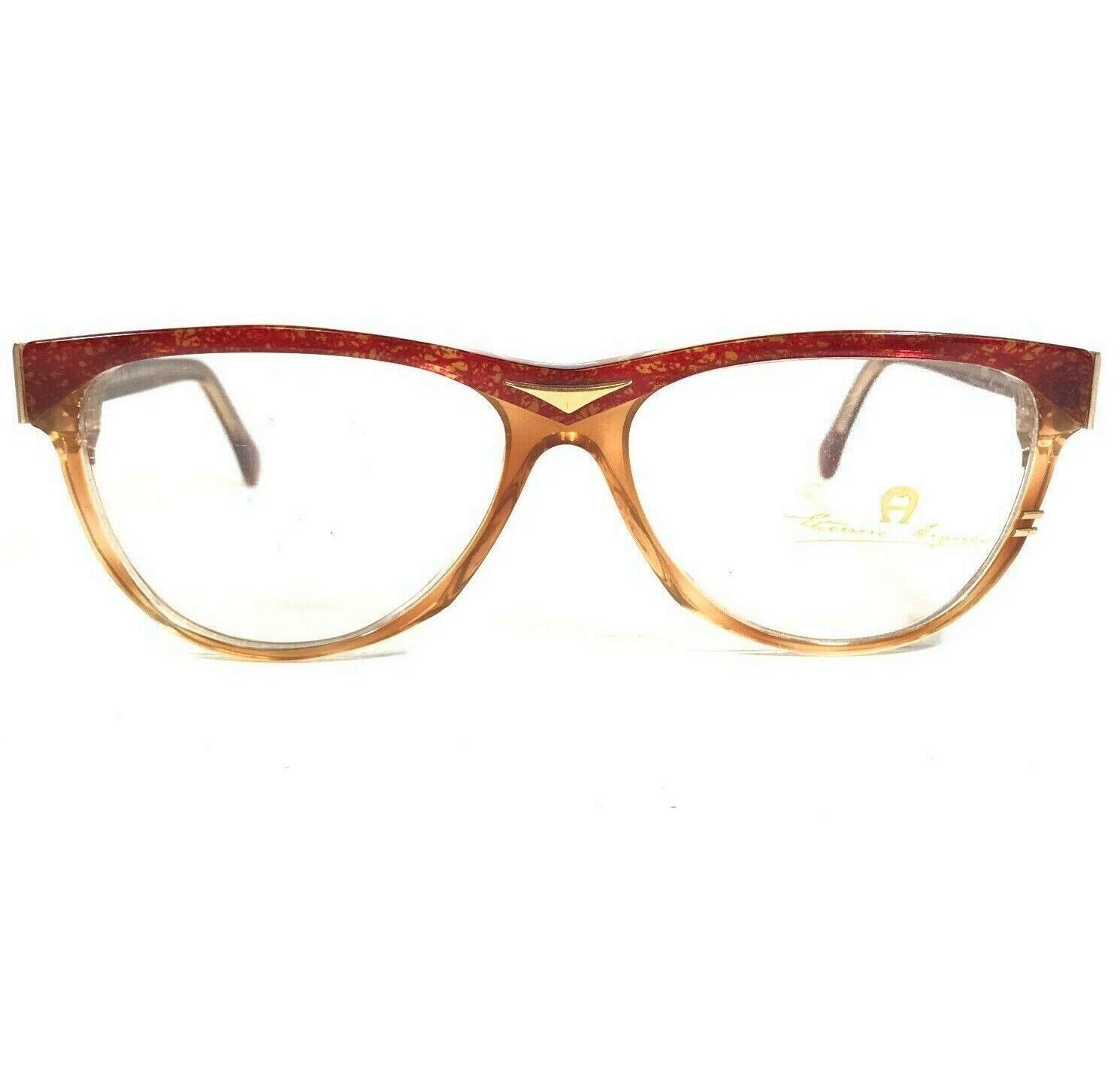 Vintage Etienne Aigner EA10 COL 10 Eyeglasses Frames Brown Gold Horn Rim 135 - $46.54