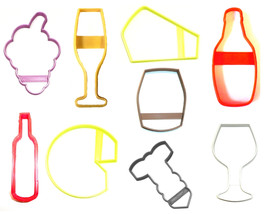 Wine And Cheese Lovers Party Winery Tasting Set Of 9 Cookie Cutters USA PR1365 - £14.11 GBP