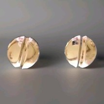 Vintage Monet Earrings Silver Tone Clip Round Large Statement Bold Classic - £8.14 GBP