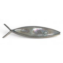 Vintage Taxco Navajo 925 Sterling Silver w/Inlaid Abalone Fish Pin/Brooch - $546.39 MXN
