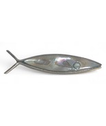 Vintage Taxco Navajo 925 Sterling Silver w/Inlaid Abalone Fish Pin/Brooch - $546.39 MXN