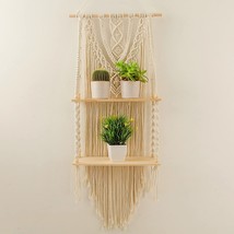 Decorative Bohemian Floating Plants Room Storage Shelving Macrame Rope Decor - £33.19 GBP