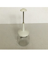 vintage manual food nut chopper with glass measuring jar push down style... - $19.75