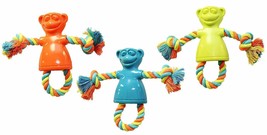 Braided Rope Monkey Dog Toy Tough Rubber Throw Chew Tug Colors Vary Choose Size  - £11.59 GBP+