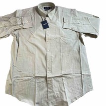Nautica Dress Shirt Men&#39;s Large 16.5 32/33 Long Sleeve Green Button Down... - £14.55 GBP