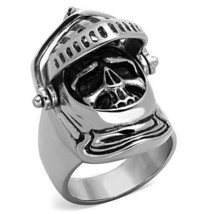 Skull in helmet Steel Ring with No Stone - £12.95 GBP