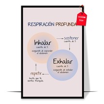 Spanish Using The Breath to Focus The Mind Poster Spanish School Counselor Poste - £12.77 GBP