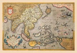 Map of South East Asia by Abraham Ortelius - Art Print - £17.57 GBP+