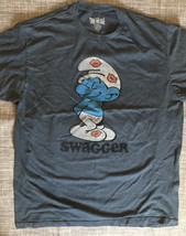 Xl Swagger Smurfs True Vintage Men&#39;s 50/50 Cotton Polyester Crew Neck T Shirt - £14.36 GBP