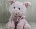 Animal Adventure 2011 small plush pink pig piglet gingham plaid bow ribbon - $14.84
