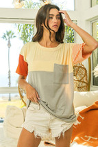 BiBi Color Block Short Sleeve T-Shirt - £27.62 GBP