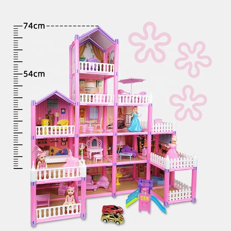 DIY House Toys Princess Dollhouse Big Villa Collocation Home Furniture Puzzle - £24.77 GBP+