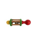 Vintage wooden red &amp; green baby rattle toy - £11.79 GBP