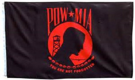 3x5 Red Pow Mia Prisoner of War POWMIA Flag 3&#39;x5&#39; Banner grommets 100D Polyester - £14.38 GBP