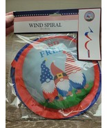 Patriotic Land of the Free Wind Spinner Spiral 39in. Knomes-BRAND NEW-SH... - $112.74