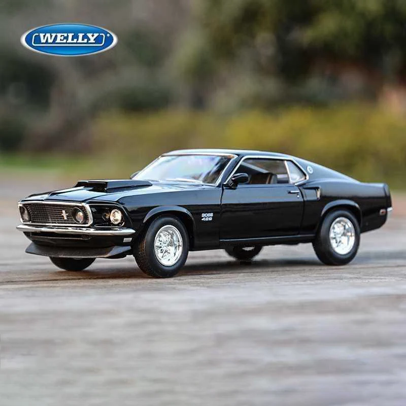 WELLY 1:24 Ford Mustang Boss 429 Alloy Muscle Car Diecasts &amp; s Model Min... - £25.87 GBP