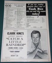 Claude King Cash Box Magazine Advertisement Vintage 1966 Catch A Little ... - £15.97 GBP