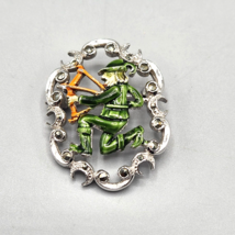 BJL Enamel Leprechaun Robin Hood Arrow Brooch Vtg Bohemian Jewellers Ltd. - £22.85 GBP