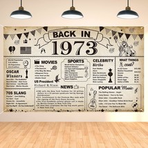 50Th Birthday Party Decorations, Vintage Back In 1973 Banner 50 Year Old Birthda - £20.37 GBP