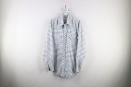 Vintage 60s 70s Streetwear Mens Size 16 35 Geometric Western Rodeo Button Shirt - £39.11 GBP