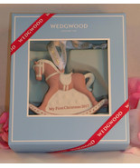 New Wedgwood Pink Jaspeware Baby 1ST First Christmas Rocking Horse Ornam... - £25.96 GBP