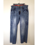 Crown Holder Mens Blue Jeans, Studded, Embroidered  Hip Hop Denim Size 34 - $37.95