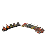 Lot Of 12 Dinosaur Cars Racers Pull Back Friction Motors - $373.17 MXN