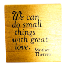 Vintage Great Impressions We Can Do Small Things Mother Theresa Rubber S... - £10.97 GBP