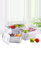 3 Sizes Refrigerator Fresh Vegetable Fruit Storage Container with Compartment Ve - £47.16 GBP+