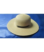 Soft Paper Braid WOMEN NATURAL COLOR BROWN BAND 14&quot; DIAM, 5&quot; TALL  NEW  - $41.19 CAD