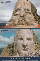 Postcard Face of Crazy Horse Black Hills South Dakota Carving in Progress Unused - £4.64 GBP
