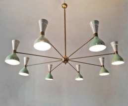 Metà Secolo Stile Artigianato Sputnik Lampadario Diablo Decorazione Plaf... - $465.24