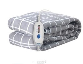 Pure Warmth Printed Fleece Electric Heated Warming Twin Blanket Light Grey White - £22.40 GBP
