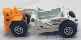 Matchbox 2011 Construction MBX White &amp; Orange Scraper Toy Vehicle #745 - £3.88 GBP