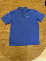Patagonia Polo Shirt Mens Blue Embroidered Logo 90s Size L Vintage Worn Wear - £5.41 GBP