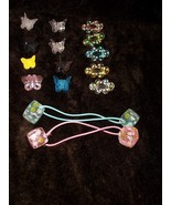 LOT of girls Hair Accessories butterflies Clips Elastic &amp; MORE! - $12.29 CAD