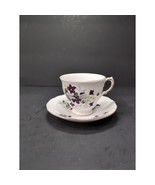 Royal Vale Violets Cup &amp; Saucer, Purple Floral Tea Cup, English Bone China - $16.29 CAD