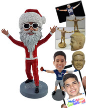 Personalized Bobblehead Crazy thin looking Santa just chilling with arms up - Su - £72.57 GBP