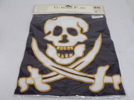 VINTAGE SEALED 1999 Evergreen 12x16 Pirate Stitched Garden Flag - $24.74