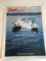 Ranger Boats Print Ad  Advertisement Vintage 1975 PA3 - £5.42 GBP