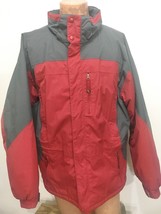 L.L. Bean XL Red Gray Parka Winter Jacket Coat Insulated Primaloft - £73.04 GBP