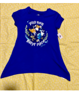 Disney Parks Nemo And Friends Find Your Happy Place Girls Shirt Blue Size Medium - £23.53 GBP