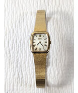 Vintage Seiko Watch Women Gold Tone Silver Dial Rectangle 2320-6349 wris... - $42.00