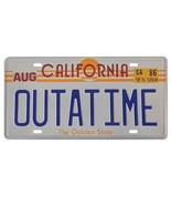 Back to the Future Metal Delorean OUT A TIME License Plate Tin Sign (b) - £7.60 GBP