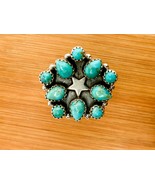 Southwestern Navajo-Inspired Sterling Silver and Turquoise Ring - £67.06 GBP