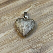 Vintage Gold Tone Miniature Heart Pendant Charm Estate Jewelry Find KG JD - $17.82