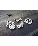 4 Dog Charms Pendants Assorted Charms Lot Paw Print Charms Dog Bone DOG ... - £3.05 GBP
